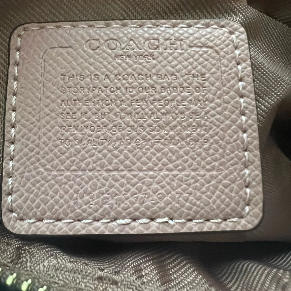 Coach Signature Canvas Wristlet in Pink and Brown with Long Strap